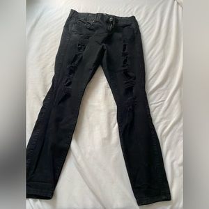 Distressed black jeans, torrid